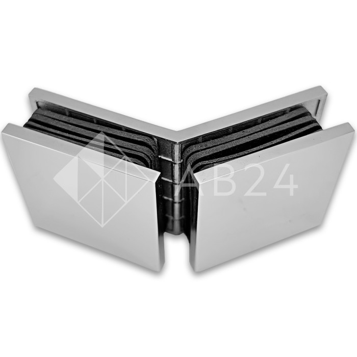 Коннектор для стекла Альфа α FDK-18, стекло-стекло 135°, нержавейка/полированный