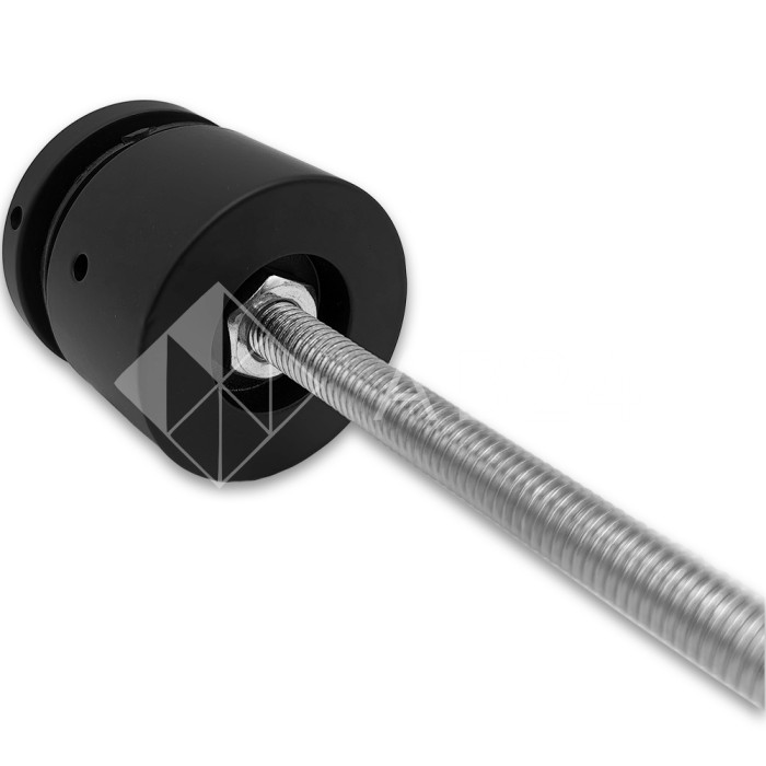 Стеклодержатель FKK-40, 10х30 мм Ø50 мм М10x1.5 для стекла, нержавейка/черный