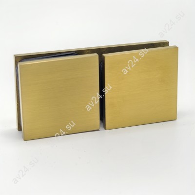 Коннектор для стекла Альфа α FDK-16, стекло-стекло 180°, нержавейка/брашированное золото