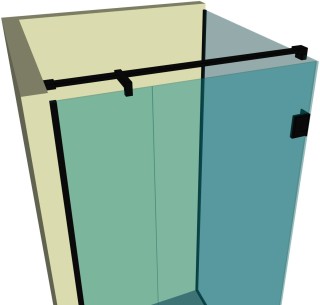 Душевая кабина угловая DK-208P в опорном профиле