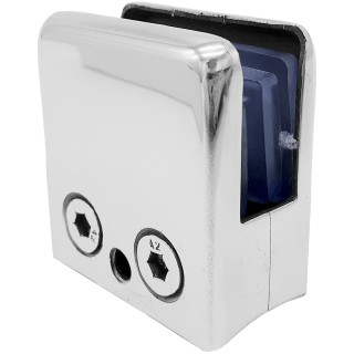 Крепление стекла FKK-87, 46х44 к круглой трубе Ø38, нержавейка/полированный