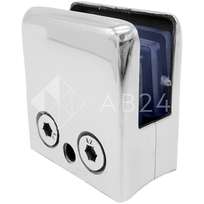 Крепление стекла FKK-87, 46х44 к круглой трубе Ø38, нержавейка/полированный