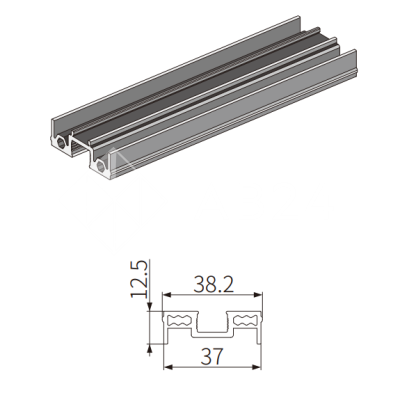 Профиль FMPA-7.3 для стекла боковой, длина 3 м (FDS-19), алюминий/черный