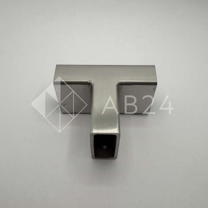 Соединитель FDC-42 трубы 30х10, вертикальный Т-образный, нержавейка/матовый