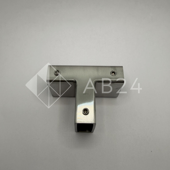 Соединитель FDC-42 трубы 30х10, вертикальный Т-образный, нержавейка/матовый