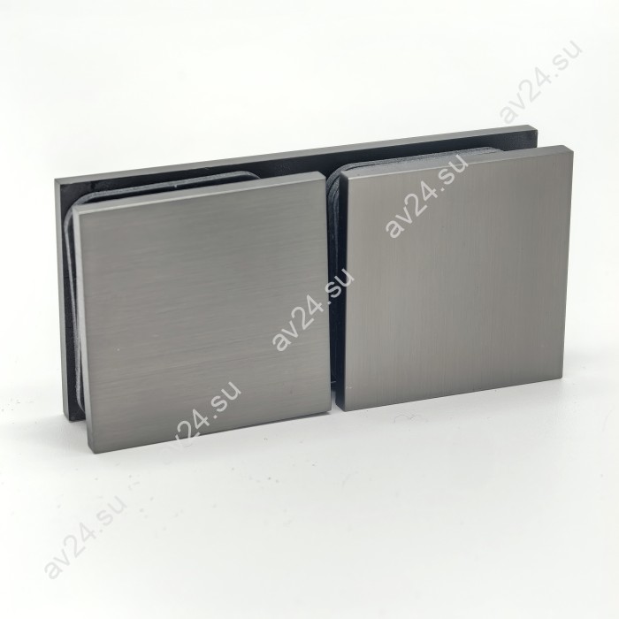 Коннектор для стекла Альфа α FDK-16, стекло-стекло 180°, нержавейка/оружейная сталь