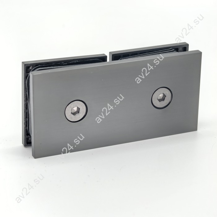 Коннектор для стекла Альфа α FDK-16, стекло-стекло 180°, нержавейка/оружейная сталь