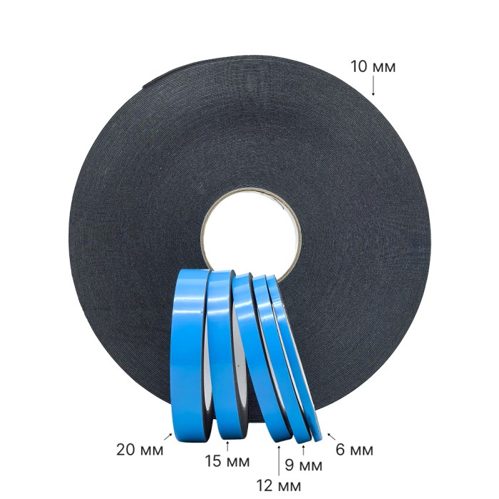 Скотч вспененный двусторонний FDA-112 BL в рулоне, ширина 12 мм, длина 5 м, серый