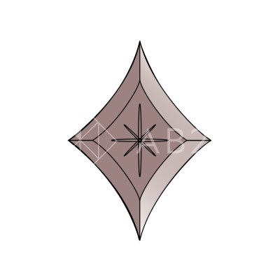 Бевелс VB 636.2/ RB 636.2 звезда бронзового цвета 80 х 112 мм