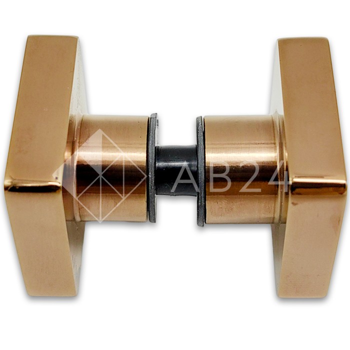 Ручка кноб FDR-30 квадратная, нержавейка/розовое золото