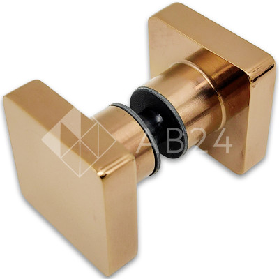 Ручка кноб FDR-30 квадратная, нержавейка/розовое золото