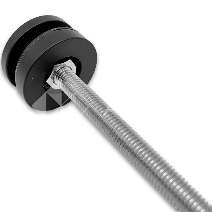 Стеклодержатель FKK-41, 10х10 мм Ø50 мм М10 для стекла, нержавейка/черный