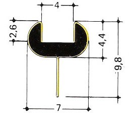 Свинцовый профиль с латунным покрытием 07 (4) Y-образный 5669-С, бронза