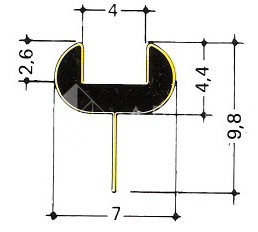 Свинцовый профиль с латунным покрытием 07 (4) Y-образный 5669-С, бронза