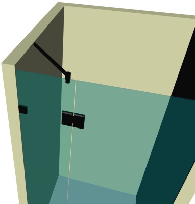 Душевая дверь с добором DK-107К на коннекторах