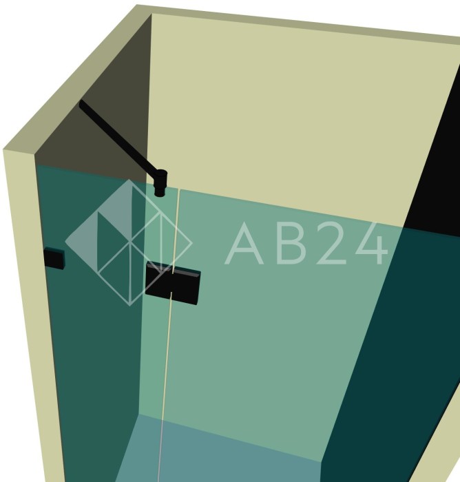 Душевая дверь с добором DK-107К на коннекторах