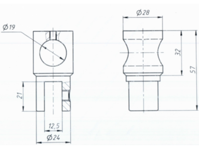 Держатель стекла FDC-11.1 трубы 19 сквозной 0°-360°, латунь/золото