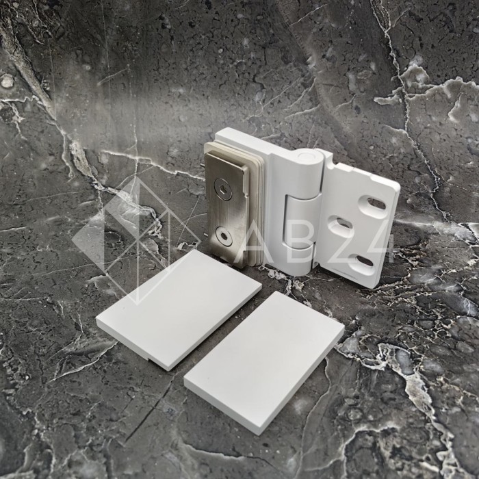 Петля Майя FDP-170 стена-стекло, открывание 90°, латунь/белый