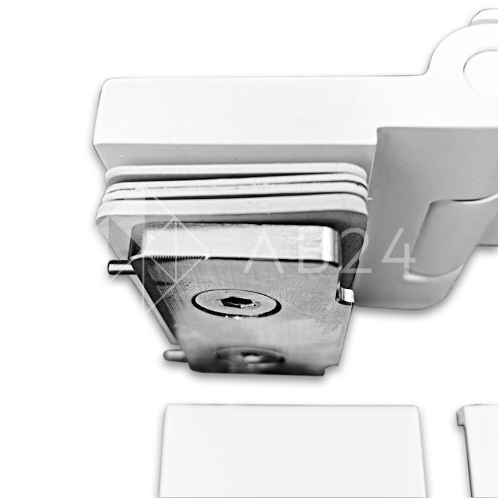 Петля Майя FDP-170 стена-стекло, открывание 90°, латунь/белый