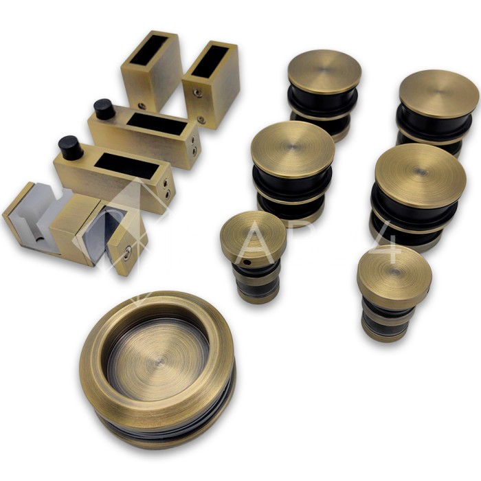 Раздвижная система Альфа α FDS-5, с двойной направляющей, нержавейка/бронза