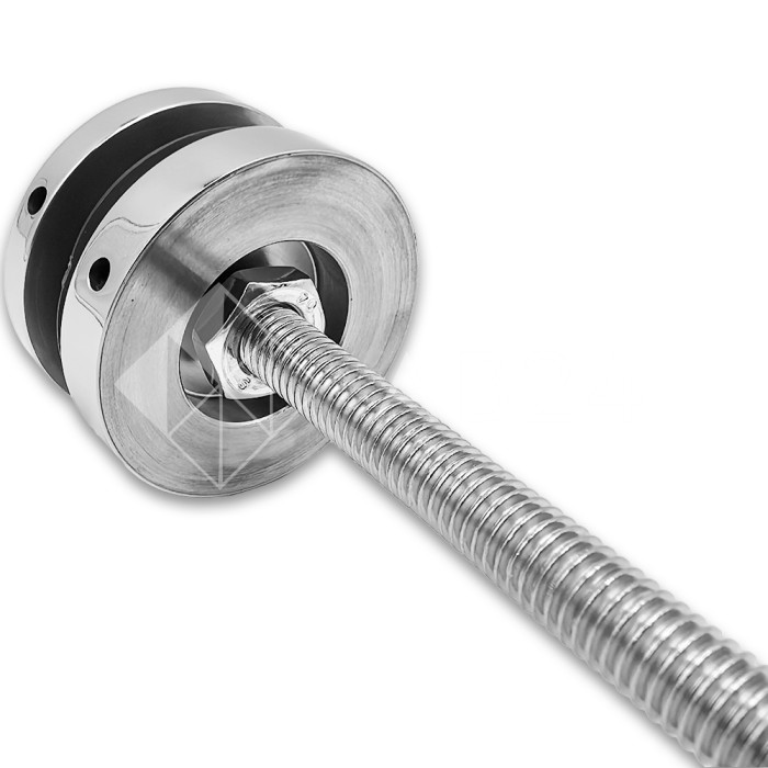 Стеклодержатель FKK-41, 10х10 мм Ø50 мм М10 для стекла, нержавейка/полированный