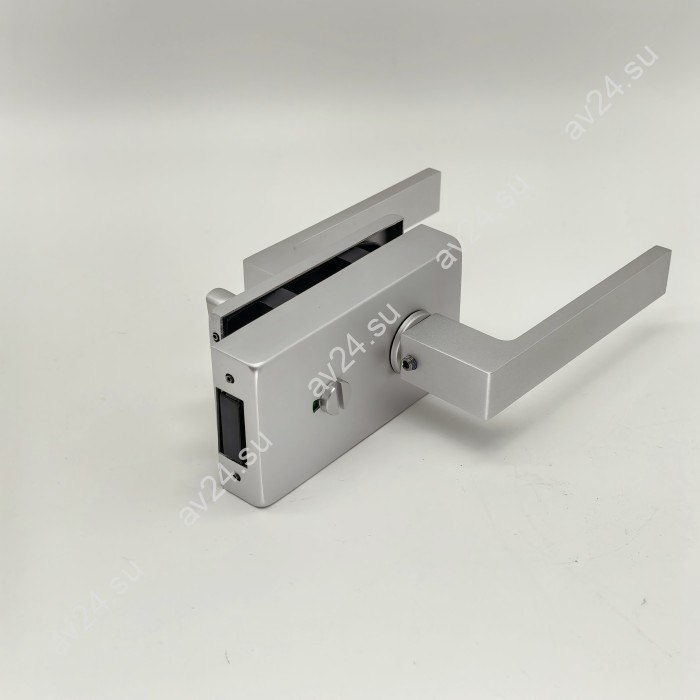 Замок с магнитным ригелем FMZ-44 с ответной частью на стену, с притвором механизм сантехническая защелка/вертушка, алюминий/анодированный