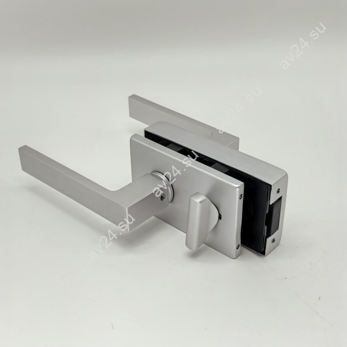 Замок с магнитным ригелем FMZ-44 с ответной частью на стену, с притвором механизм сантехническая защелка/вертушка, алюминий/анодированный