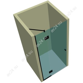 Душевая дверь с добором DK-107P в опорном профиле