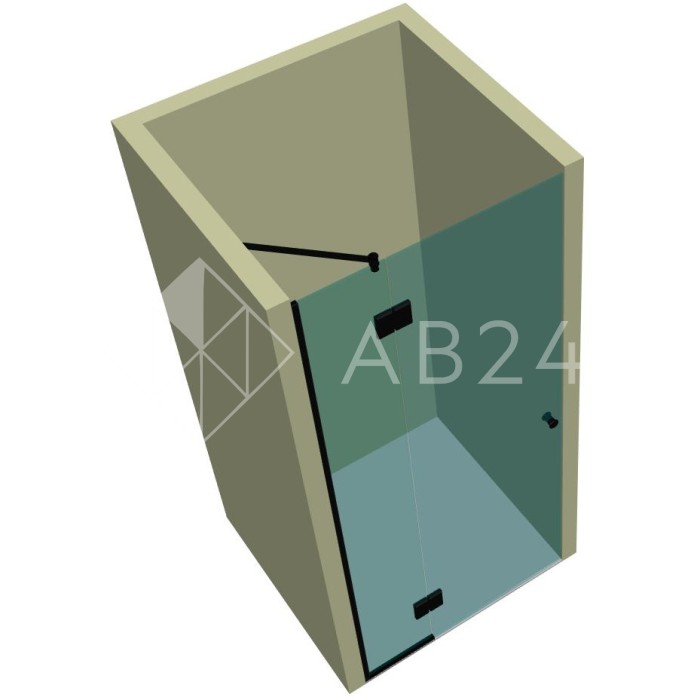 Душевая дверь с добором DK-107P в опорном профиле