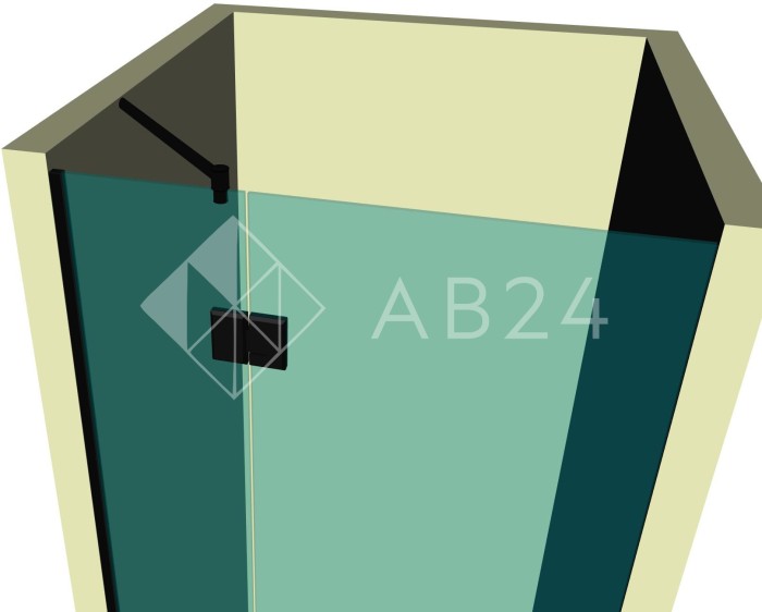 Душевая дверь с добором DK-107P в опорном профиле