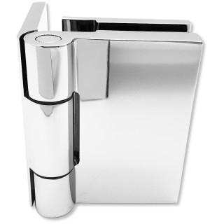 Петля Майя FDP-170 стена-стекло, открывание 90° наружу, латунь/хром