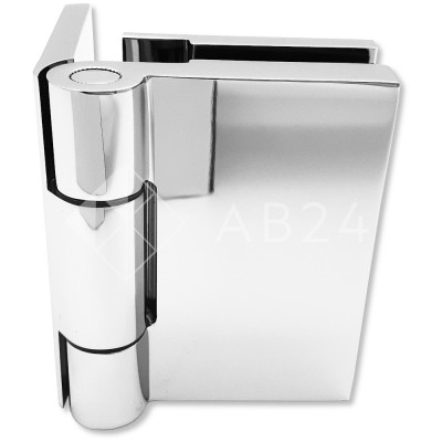 Петля Майя FDP-170 стена-стекло, открывание 90° наружу, латунь/хром