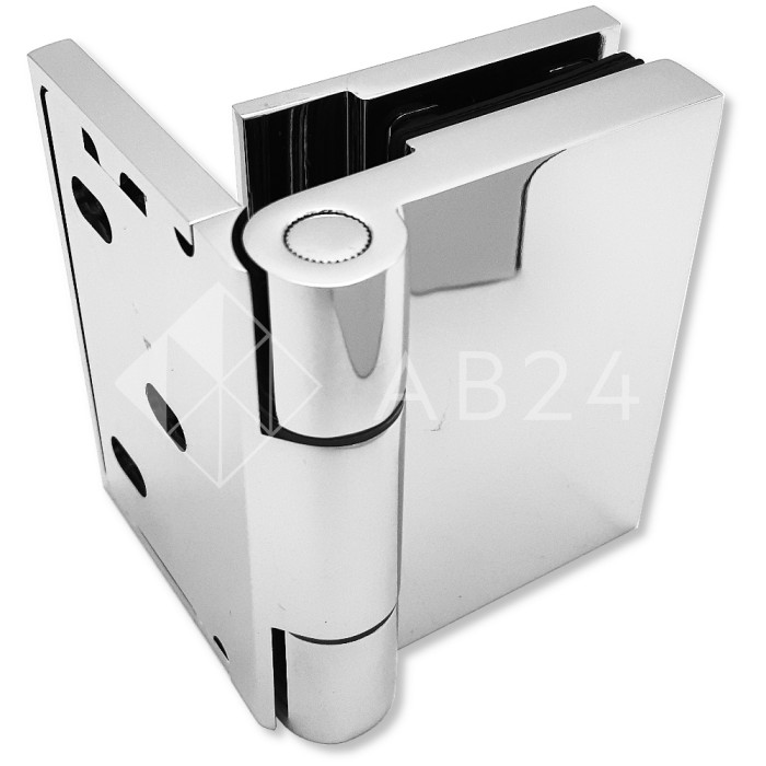 Петля Майя FDP-170 стена-стекло, открывание 90° наружу, латунь/хром