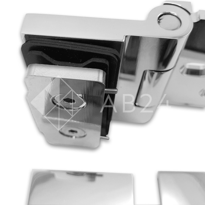 Петля Майя FDP-170 стена-стекло, открывание 90° наружу, латунь/хром