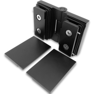 Петля Майя FDP-171 стекло-стекло 180°, латунь/черный