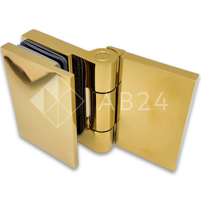 Петля Майя FDP-170 стена-стекло, открывание 90° наружу, латунь/золото