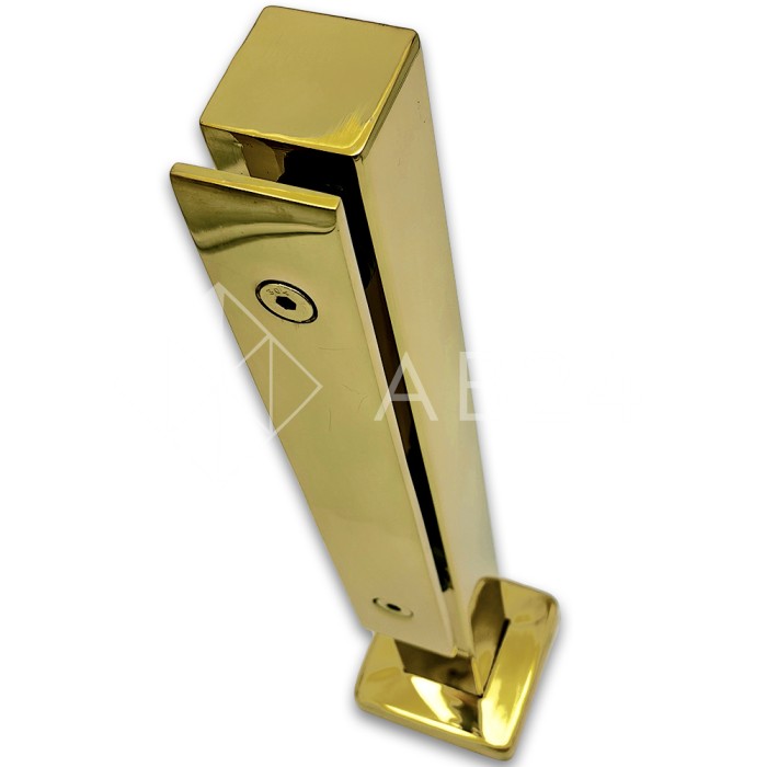 Стойка FOS-07 для стекла напольная 78х400 мм со сверлением, нержавейка/золото