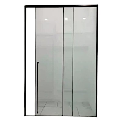 Раздвижная система Нимфа FDS-8 в проем, нержавейка/черный