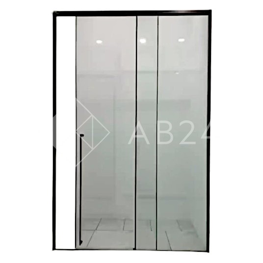 Раздвижная система Нимфа FDS-8 в проем, нержавейка/черный