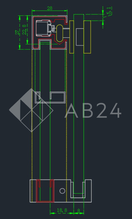 Раздвижная система Нимфа FDS-8 в проем, нержавейка/черный