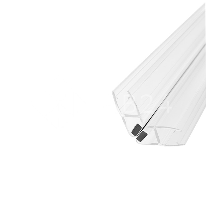 Уплотнитель ПРЕМИУМ магнитный 90°, 180° прозрачный, белый магнит 3 м под стекло 10 мм FDPP-522.10 PVC/CL-W