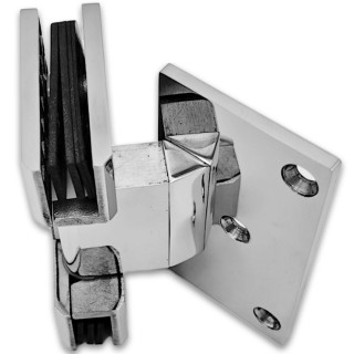 Петля Альфа α FDP-16 стена-стекло 135°, нержавейка/полированный