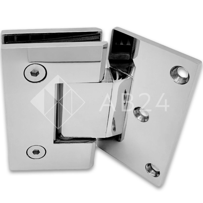 Петля Альфа α FDP-16 стена-стекло 135°, нержавейка/полированный