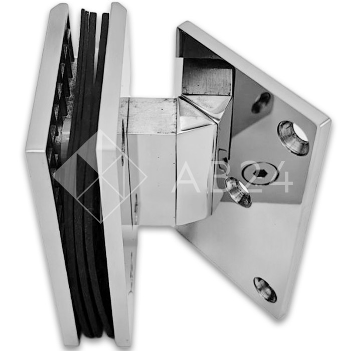 Петля Альфа α FDP-16 стена-стекло 135°, нержавейка/полированный