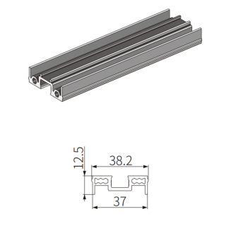 Профиль FMPA-7.6 для стекла боковой, длина 6 м, для системы Диона FDS-19, алюминий/черный