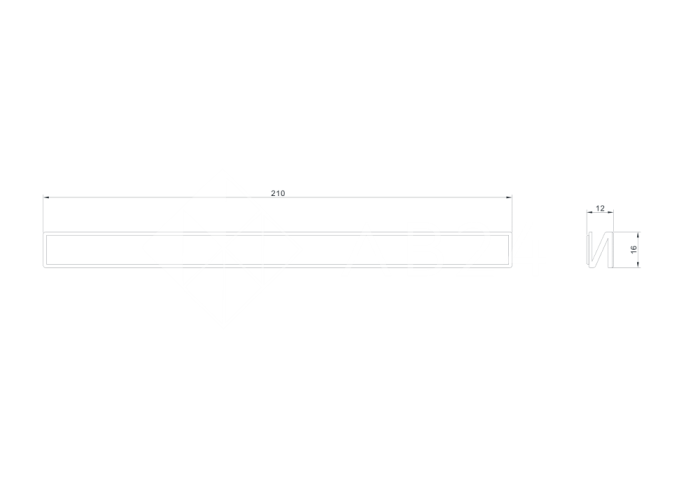 Ручка-купе FDR-303 для стеклянной двери, алюминий/черный