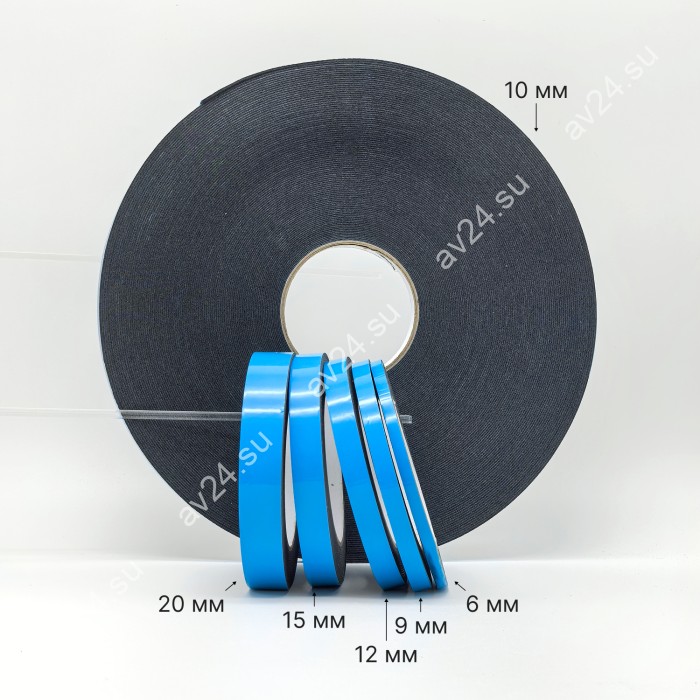 Скотч вспененный двусторонний FDA-115 BL в рулоне, ширина 10 мм, длина 50 м, серый