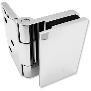 Петля Майя FDP-172 стена-стекло, открывание 90° внутрь, латунь/хром