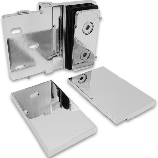 Петля Майя FDP-172 стена-стекло, открывание 90° внутрь, латунь/хром