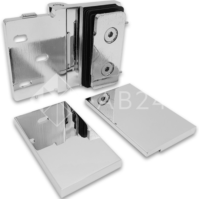 Петля Майя FDP-172 стена-стекло, открывание 90° внутрь, латунь/хром